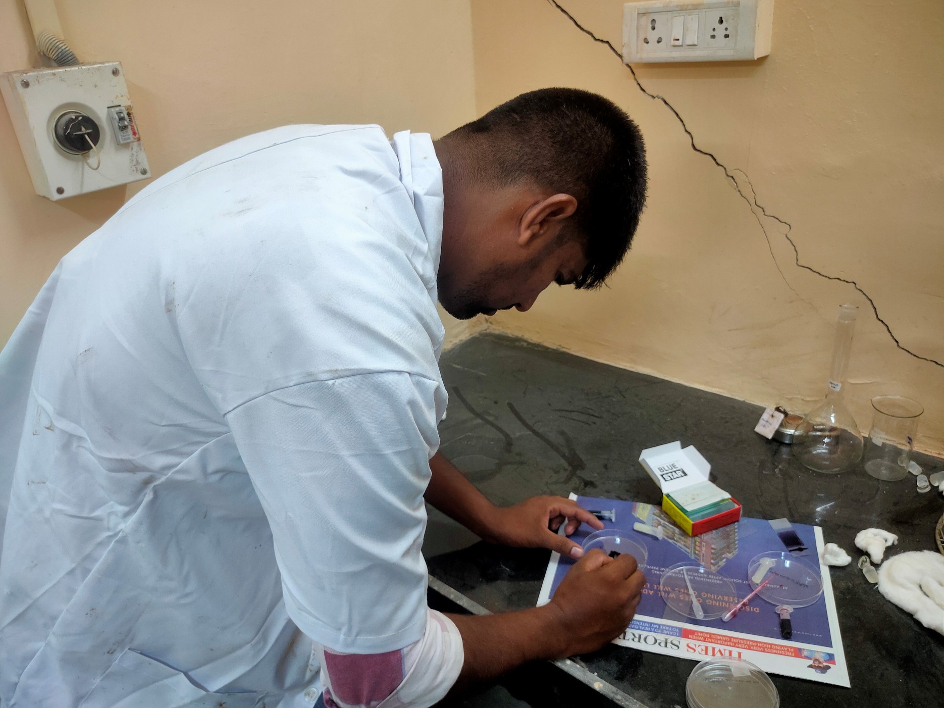 Students Performing Andrology Practical